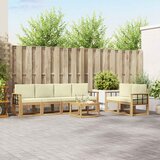  Set vanjskih sofa 7 kom. Bijela i krem 59 x 59 x 37 cm | shoptok.hr