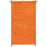 vidaXL vrtno spremište za alat smeđe 83x57x140 cm od masivne borovine | shoptok.hr