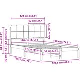  Krevetni okvir s tapiciranim uzglavljem Crna 120 x 190 cm | shoptok.hr
