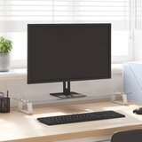  Stalak za monitor bijeli 80x20x8 cm kaljeno staklo i metal | shoptok.hr