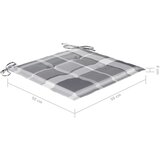 vidaXL Jastuci za vrtne stolice 6 kom sivi karirani 50x50x3 cm tkanina | shoptok.hr
