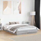 Furnova Posteljni okvir z LED diodami siva sonoma 135x190 cm, (21935777) Cene