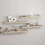 vidaXL Stenske police 4 kosi barva hrasta 80x23,5x3,8 cm MDF | Shoptok.si