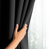 Restilo blackout curtain, black, plain, classic, with tieback, classic style, multifunctional tape, material: heavyweight blackout fabric, 140 x 260 cm | shoptok.hr