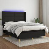 The Living Store Box spring postelja z vzmetnico LED črna 140x200 cm blago - Box Spring Postelja, (21518858) | Shoptok.si