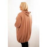 Kesi Women's Plus Size cotton hoodie with a zipper cappuccino | shoptok.hr