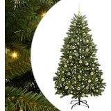 vidaXL Umestno božično drevo z LED lučmi Zelena 180 cm PVC in kovina | Shoptok.si