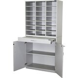 eurokraft pro Urejevalna postaja, VxŠxG 1864 x 913 x 440 mm, 21 predelkov DIN A4, svetlo siva RAL 7035 | Shoptok.si