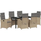 vidaXL Set vrtnih stolova s jastučićima bež poli ratana | shoptok.hr