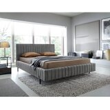 ELTAP Siva oblazinjena zakonska postelja s prostorom za shranjevanje z letvenim dnom 160x200 cm Plissa – | Shoptok.si