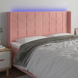 The Living Store led posteljno vzglavje roza 203x16x118/128 cm žamet - led vzglavje, (21438180) Cene