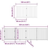 vidaXL Vrata za pse s vratašcima 8 panela sklopiva 640 cm drvo topole | shoptok.hr