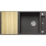 Blanco sudoper AXIA III XL 6 S InFino SILGRANIT drvena daska, s dalj. upr. - KAMENO SIVA | shoptok.hr