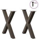  Noge za blagovaonski stol u obliku slova X, 2 kom, prirodni čelik, 70 x (72-73) cm, čelik | shoptok.hr