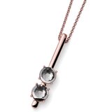 Oliver Weber ženski Rimmed Rosegold Black Diamond Roze Zlatni Lančić Sa Crnim Swarovski Kristalnim Priveskom