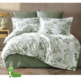 Gusenica posteljina saten-pamuk zelene liske - 140x200 Cene