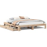 Furnova Posteljni okvir brez vzmetnice 200x200 cm trdna borovina, (22055584) | Shoptok.si