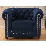 Ropez Moder žameten Chesterfield fotelj York Blik – | Shoptok.si