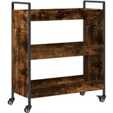  The Living Store Kuhinjski voziček dimljen hrast 70x30x82 cm inženirski les - Kuhinjski Voziček, (21442193) | Shoptok.si
