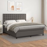  s oprugama i madracem sivi 160x200 cm od umjetne kože | shoptok.hr