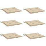  Jastuci za vrtne stolice 6 kom bež 40x40x4 cm od tkanine | shoptok.hr
