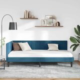 vidaXL Kutni okvir kreveta s uzglavljem Plava 100 x 200 cm Baršun | shoptok.hr