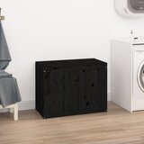  Kutija za rublje crna 88,5x44x66 cm od masivne borovine | shoptok.hr