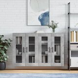 Maison Chic Stenska omarica - Zidna omarica 2 kosa betonsko siva inženirski les iu190, (22063382) | Shoptok.si