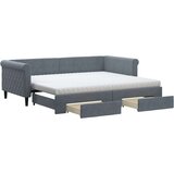vidaXL Dnevni krevet na razvlačenje tamnosivi 90 x 200 cm baršunasti | shoptok.hr