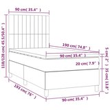  box spring s madracem LED crni 90x190 cm baršun | shoptok.hr