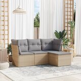 vidaXL 4-dijelni set vrtnih sofa s jastucima bež od poliratana Cijene