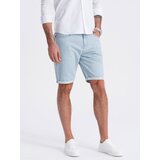 Ombre Men's denim shorts in delicate stripe - light blue | shoptok.hr