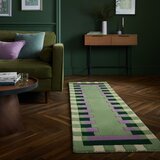 Flair Rugs Zelena/ljubičasta ručno rađena vunena staza 60x230 cm Kai Wool Border – | shoptok.hr