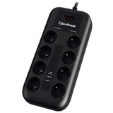 Cyberpower produžni kabl prenapon.zaštita P0820SUF0 8xšuko/2xUSBc/1,8m