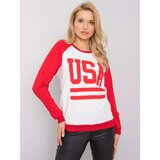 RUE PARIS Sweatshirt-DS-BL-1111.06P-white-red | Shoptok.si