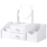  Small Children's Dressing Table, Mirror With Handles, Wooden Drawers, White | Shoptok.si