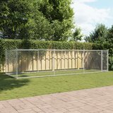 vidaXL kavez za pse s vratima sivi 6 x 2 x 1 5 m od pocinčanog čelika | shoptok.hr