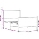  Metalni okvir kreveta bez madraca smeđi hrast 80x200 cm | shoptok.hr