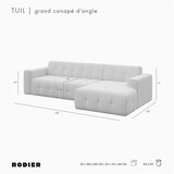 Rodier Svetlo rjava žametna kotna sedežna garnitura (desni kot/z ležalnikom) Tuil – | Shoptok.si