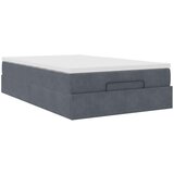 vidaXL Otomanski posteljni okvir z vzmetnico siv 120x200 cm žamet | Shoptok.si