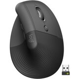 Logitech Lift Left vertical ergonomična za levičarje brezžična optična črna miška | Shoptok.si