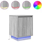  Noćni ormarić s LED svjetlima siva boja hrasta 38x34x50 cm | shoptok.hr