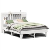 Maison Chic Posteljni okvir - Dvoposteljna postelja - Zakonska postelja brez vzmetnice bel 140x190 cm trdna borovina-J11357, (21775865) | Shoptok.si