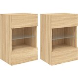 VidaXL Zidni TV ormarići LED 2 kom boja hrasta 40 x 30 x 60,5 cm VidaXL Zidni TV ormarići LED 2 kom boja hrasta 40 x 30 x 60,5 cm Slike