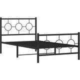  Metalni okvir kreveta uzglavlje i podnožje crni 100x200 cm | shoptok.hr