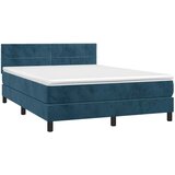  box spring s madracem LED tamnoplavi 140x190 cm baršun | shoptok.hr