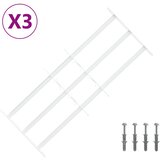  Sigurnosna rešetka za prozore s 3 poprečna okvira 3 kom. Bijela 63-114 cm | Shoptok.si