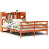vidaXL Knjižna postelja brez vzmetnice vošč. rjava 140x190 cm borovina | Shoptok.si