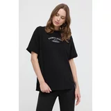 Elisabetta Franchi Bombažna kratka majica ženski, črna barva