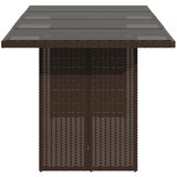  Vrtni stol sa staklenom pločom smeđi 190x80x74 cm od poliratana | shoptok.hr